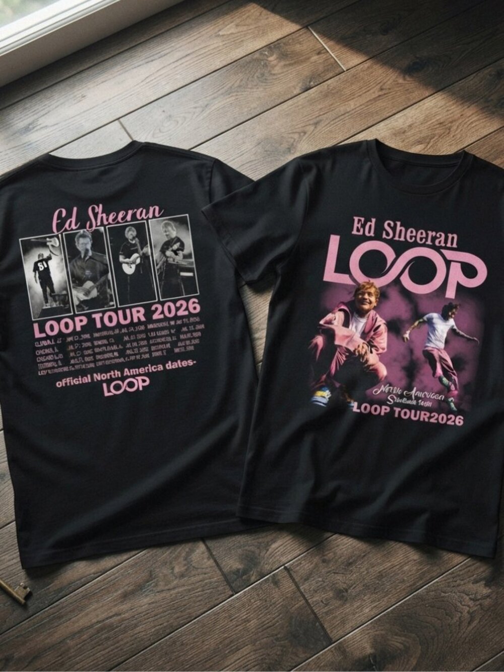 Ed Sheeran Loop Tour 2026 Graphic T-Shirt Black Unisex Concert Tee